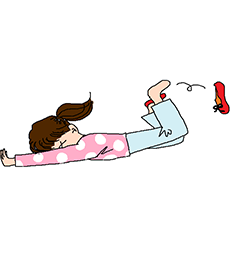 転ぶと受け身が取れない